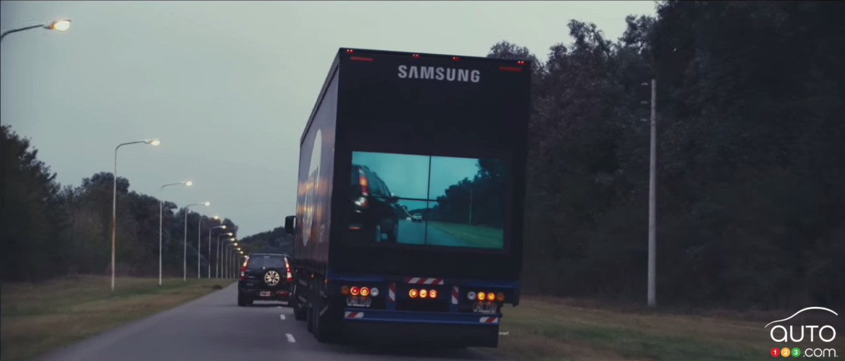 New Samsung tech lets drivers see through big trucks